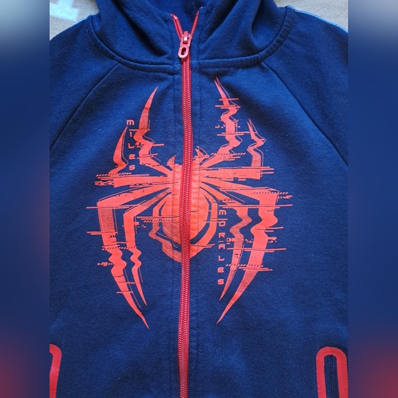 Miles Morales  Authentic Boys Size 7 Spider-Man Zip-Up Hoodie and Pants Set - Picture 2 of 7